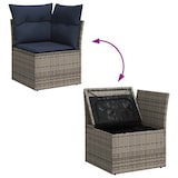 thumbnail of vidaXL 5-tlg. Garten-Sofagarnitur mit Kissen Grau Poly Rattan Akazie