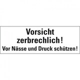 thumbnail of Aufkleber I Hinweisetikett Zerbrechl.! Vor Nässe..., weiß, Haftpapier, permanent, 147x50mm, 250/Rolle