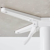 thumbnail of Set Tisch 60 cm Marmor beige und 4 graue Metallstühle