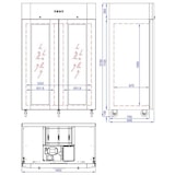 thumbnail of Frigorífico expositor de alta eficiência energética, 2 portas, aço inoxidável, tropicalizado 40°C, GN2/1, 215 x 140 x 81cm, 1400L, Polar Série U UA042