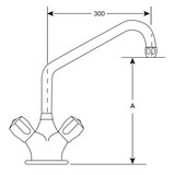 thumbnail of Gastro-Inox HP Monoblock Ø25mm Mischbatterie, Länge 300mm