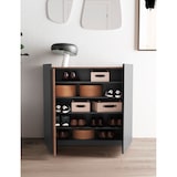 thumbnail of Zapatero HERDASA modelo 516 de la colección NEW YORK, en color grafito y detalle nogal.