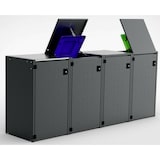 thumbnail of Mülltonnenbox BOXXI mit Kippdeckel 4x240L, Stahl in RAL-7016, Mülltonnenhaus, Mülltonnenverkleidung