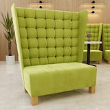 thumbnail of Gastro Sitzbank | Ohrenbank | hellgrüner Samtstoff | 150 cm breit |