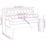 thumbnail of vidaXL Sitzbank mit Rückenlehne Blau 119,5x64,5x75 cm Samt