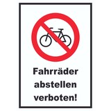 thumbnail of Fahrräder abstellen verboten Schild A6 (105x148mm)