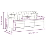thumbnail of vidaXL 3-Sitzer-Sofa mit Zierkissen Creme 180 cm Samt