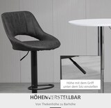 thumbnail of Barhocker Set 2 Stück drehbar höhenverstellbar mit Fußstütze Metallfuß Grau 44x49x110 cm Kunstleder Vintage