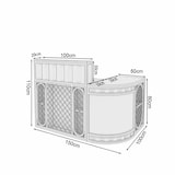 thumbnail of Gewerbliche Empfangstheke, Kassen- und Empfangstresen, 2-in-1 Eck-Bar, Front 100×50×110 cm, Seite 100×50×80 cm, Silber【YTZJ455】