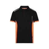 thumbnail of DASSY® Veracruz Poloshirt, Logix, Mesheinsätze, OEKO-TEX®, Veredelung schwarz/fluo orange L