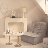 thumbnail of Bout de canape grand modele ch -  Blanc Rond Marbre Amadeus 55.00x55.00 cm