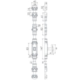 thumbnail of Crémone Rustique Ry59 Série Forte 16x8 époxy Noir Bouton Standard Jardinier Massard J041272 1