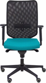 thumbnail of Ossa Negra Silla  y  Respaldo de malla en color negro y asiento tapizado en tejido BALI color verde claro
