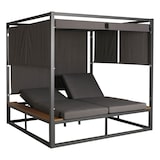 thumbnail of Aluminium Lounge-Gartenliege HWC-M63, Sonnenliege Bali-Liege Outdoor-Bett Daybed, 10cm-Polster 200cm ~ dunkelgrau