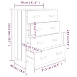thumbnail of Helloshop26 - Buffet Sideboard Kommode Kleiderschrank Aufbewahrungsmöbel Organizer Küche Wohnzimmer dunkel 79 x 40 x 103,5 cm 02_0032166