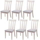 thumbnail of Set di 6 sedie da pranzo HWC-G46, sedia da cucina Sedia, tessuto/tessuto legno massiccio ~ struttura leggera, grigio