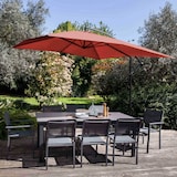 thumbnail of Ombrellone a braccio 3 x 3 m con 4 basi ricaricabili, color terracotta Oviala