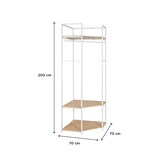 thumbnail of Portant d'angle bois et métal blanc L70 x H200cm JUNE