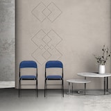 thumbnail of Silla de confidente / silla para visitas / silla plegable TUDELA PU azul hjh OFFICE