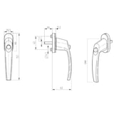 thumbnail of Sicherheitsfensterbeschlag Fensterklinke Fenstergriff mit Druckknopf Anthrazit