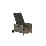 thumbnail of Merxx Komfort Deckchair, inkl. Polsterauflagen und Fußhocker, mit Gasdruckfeder, Stahl/Kunststoffgeflecht, Grau