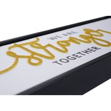 thumbnail of 4er-Set Wandbild HWC-N96, Wanddekoration Bilderrahmen Sprüche Smile Home, Holz Leinwand 15x45cm