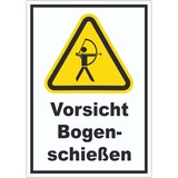 thumbnail of Vorsicht Bogenschießen Aufkleber A9 (37x52mm)