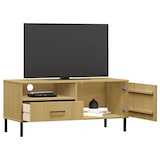 thumbnail of vidaXL TV-Schrank OSLO mit Metallbeinen Braun Massivholz Kiefer