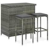 thumbnail of vidaXL 3-delige barset poly rattan grijs