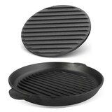 thumbnail of Ø30cm Grillpfanne aus Gusseisen Bräter mit Pressdeckel Schmortopf zwei Griffe Servierpfanne Grill