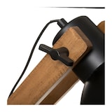 thumbnail of Lampadaire Pied en Bois et Abat-jour en métal Noir H 158 cm