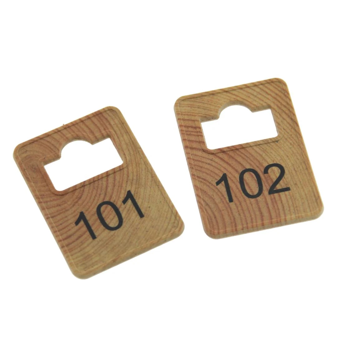 CombiCraft Garderobemarken 'Tiffany' aus Holz 36,3 x 50,5 mm - 100 Stück nummeriert von 1 bis 100