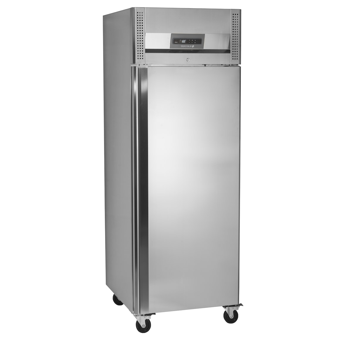 TEFCOLD Refrigerador vertical, acero y vidrio, refrigeración profesional, Acero inoxidable SS