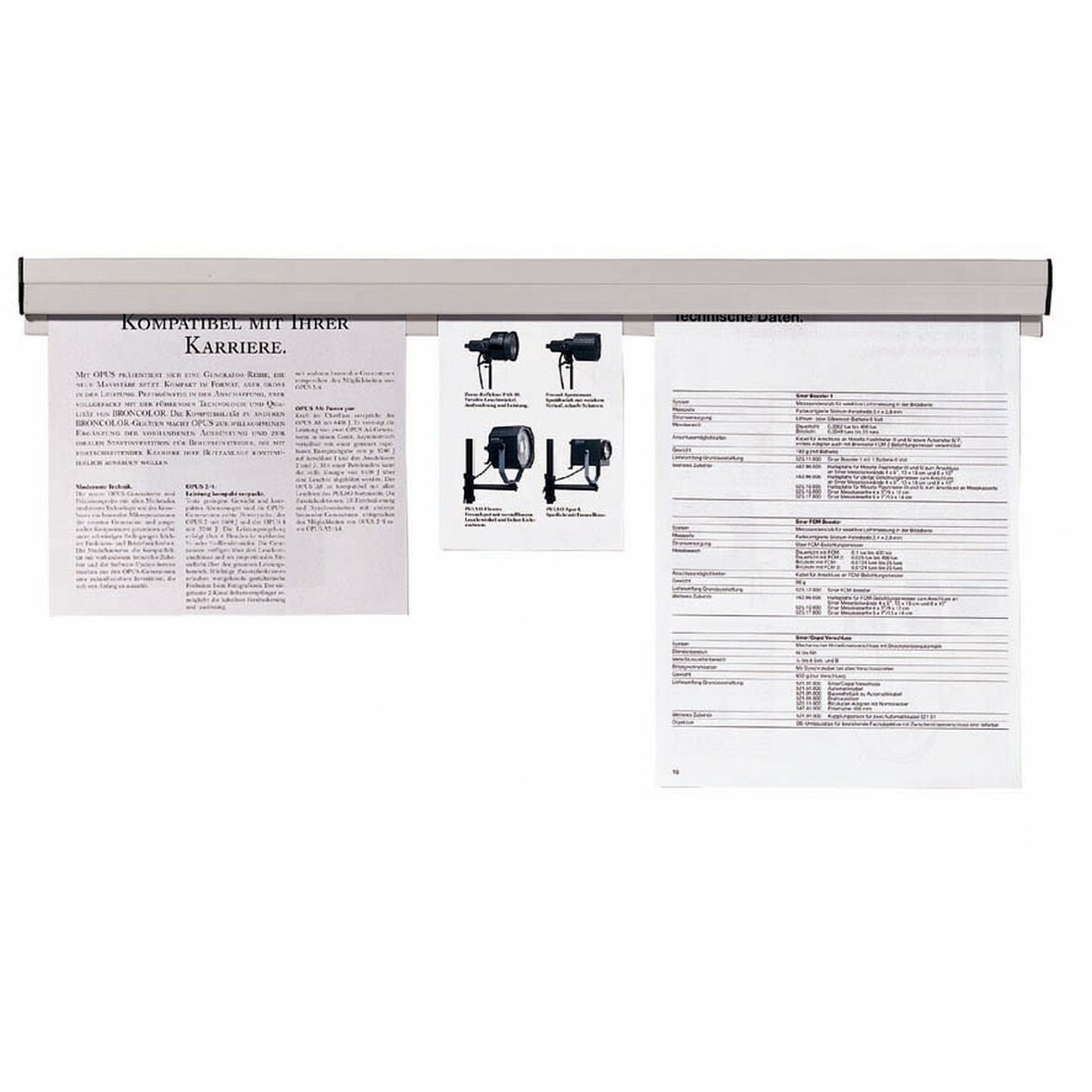 Papierklemmschiene 100cm x 4cm grau