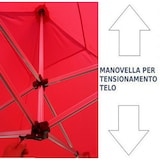 thumbnail of Gazebo 3x3 m bianco pieghevole alluminio piantone esagonale 45mm con laterali