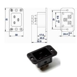 thumbnail of BACHMANN Kaltgeräteeinbaustecker IEC320 C20, schwarz, Thermoplast,Schraubanschluss