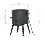 thumbnail of Kazan 22 L mit Utschak Feuerofen Ø44 cm Uchag 2 mm Stahl Kasan Feuerstelle Utschag Campingofen Feldküche Außenküche Eintopfofen Kessel Camping BBQ