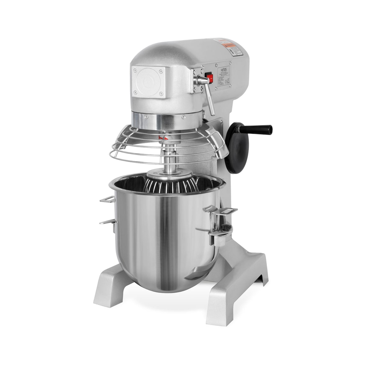 VERTES amasadora 10L con mezcladora planetaria, bol de acero, 3 accesorios, 2 velocidades (170/340 rpm)