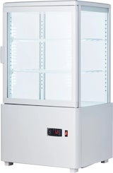 thumbnail of Getränke- und Gebäck-Kühlvitrine 58 Liter 4-seitig verglast weiß +2/+10 °C 44,7x40x81,9h cm