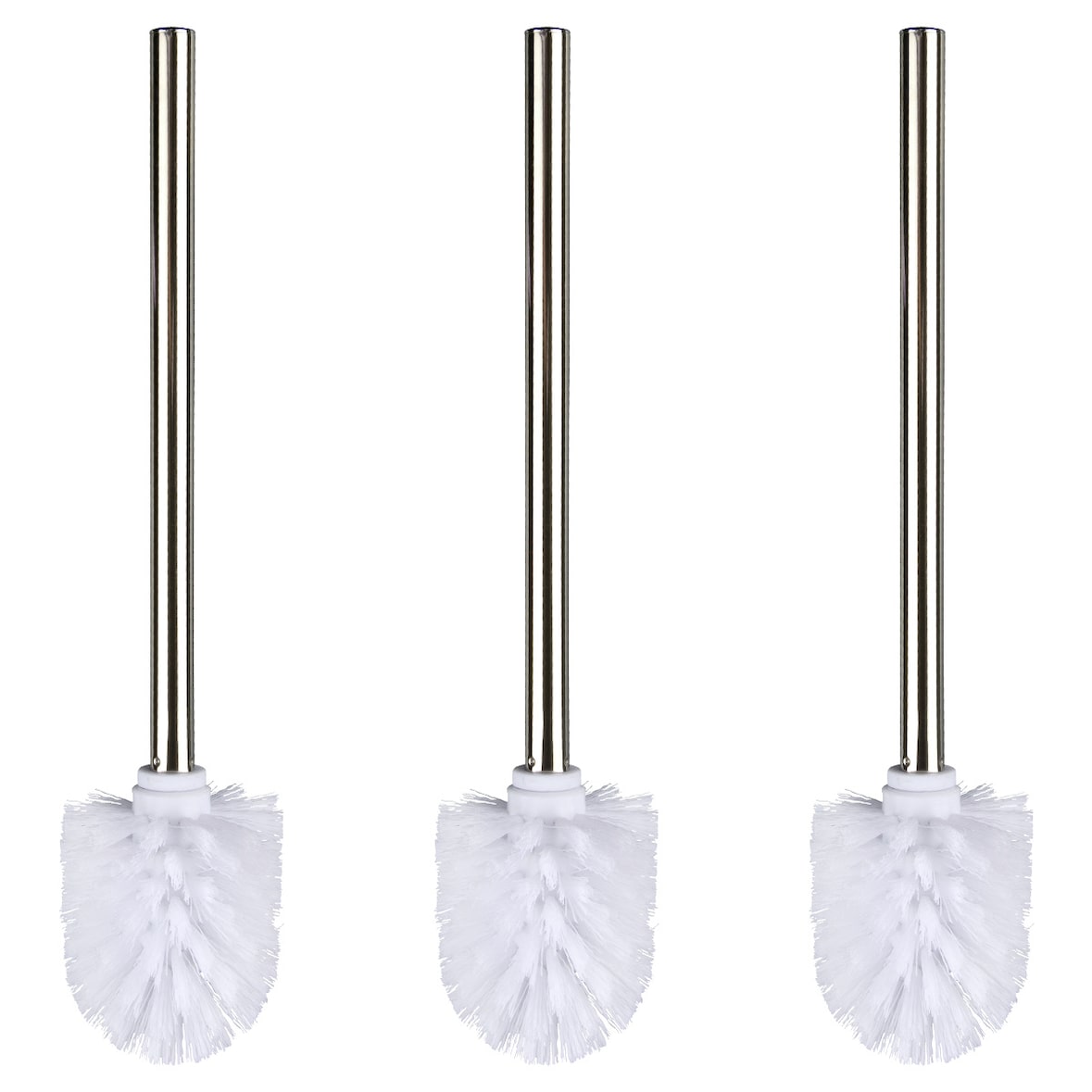 WENKO WC-Bürste mit Edelstahlstiel Glänzend 3er Set, Ø 8 x 35 cm