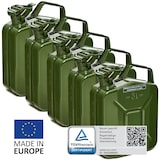 thumbnail of BW® Kraftstoffkanister Metall Benzinkanister 5x 5 Liter - Olivgrün - RAL 6003 - TÜV-geprüft und UN-Zulassung - Made in Europe
