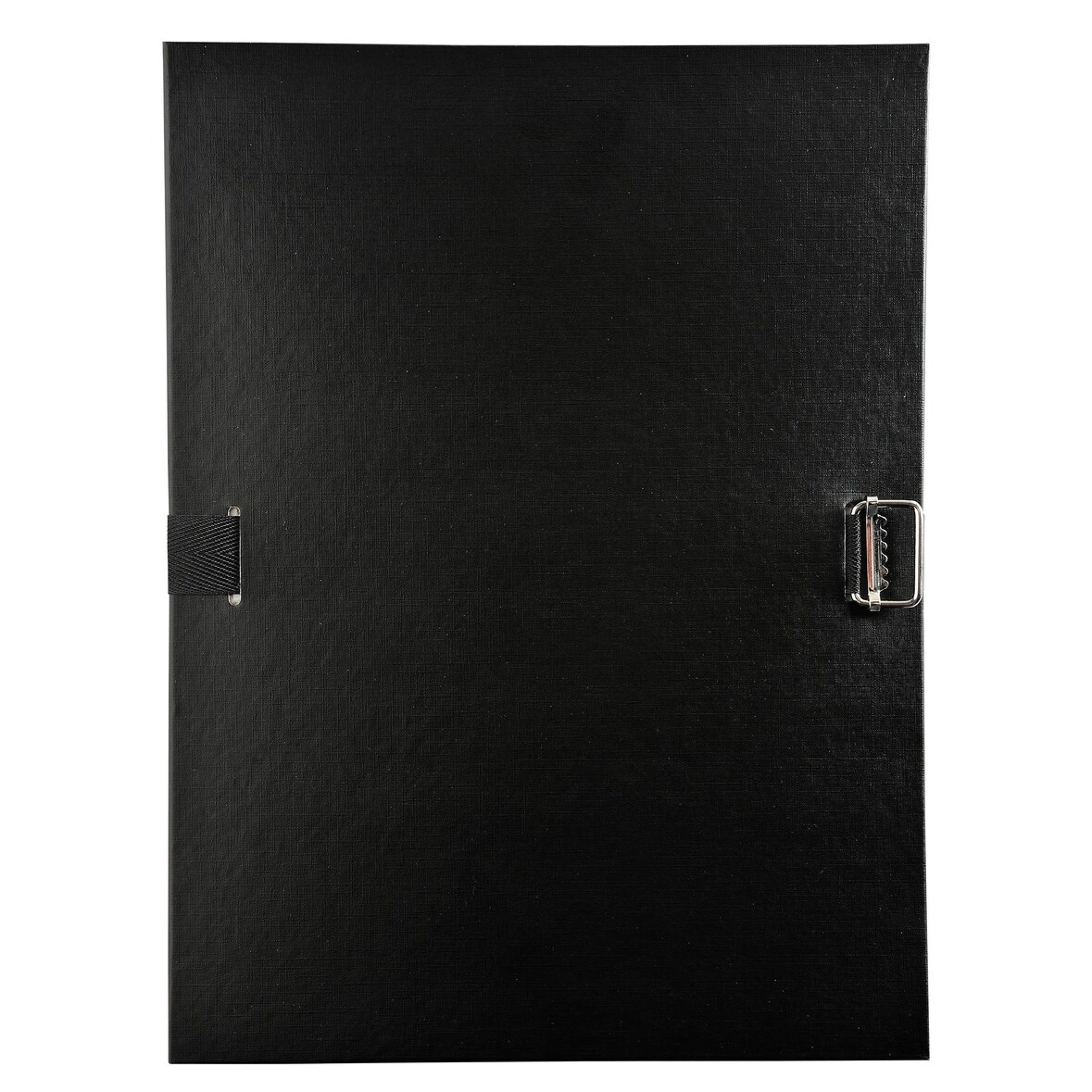 Exacompta - Réf. 30116H - Carton de 10 Chemises à sangle dos extensible avec rabat en pied et boucle à coulisseau cranté - polypropylène - Noir