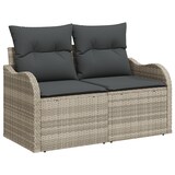 thumbnail of vidaXL 7-teiliges Garten-Sofaset mit Kissen in Hellgrau Poly Rattan