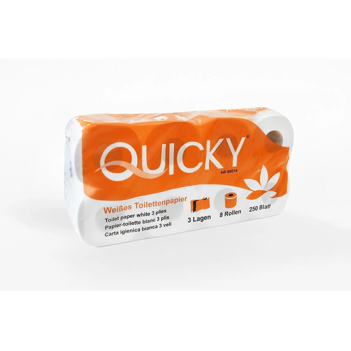 Toilettenpapier QUICKY - 3-lagig - hochweiß - 48 Rollen - 9,4 x 11 cm