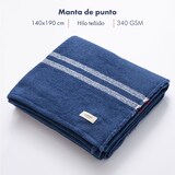 thumbnail of El Ganso - Coperta lavorata a maglia 140x190 cm 340GR - tinto in filo in blu navy