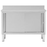 thumbnail of Table de travail avec portes coulissantes 120x50x(95-97)cm Inox