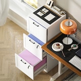 thumbnail of HOMCOM cajonera de oficina mueble archivador con 3 cajones cajonera para escritorio con rieles colgantes ajustables 40x40x101 cm blanco