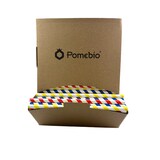 thumbnail of Pomebio Papieren Rietjes - Gestreept - 8x195 mm - Dispenserbox 500 stuks