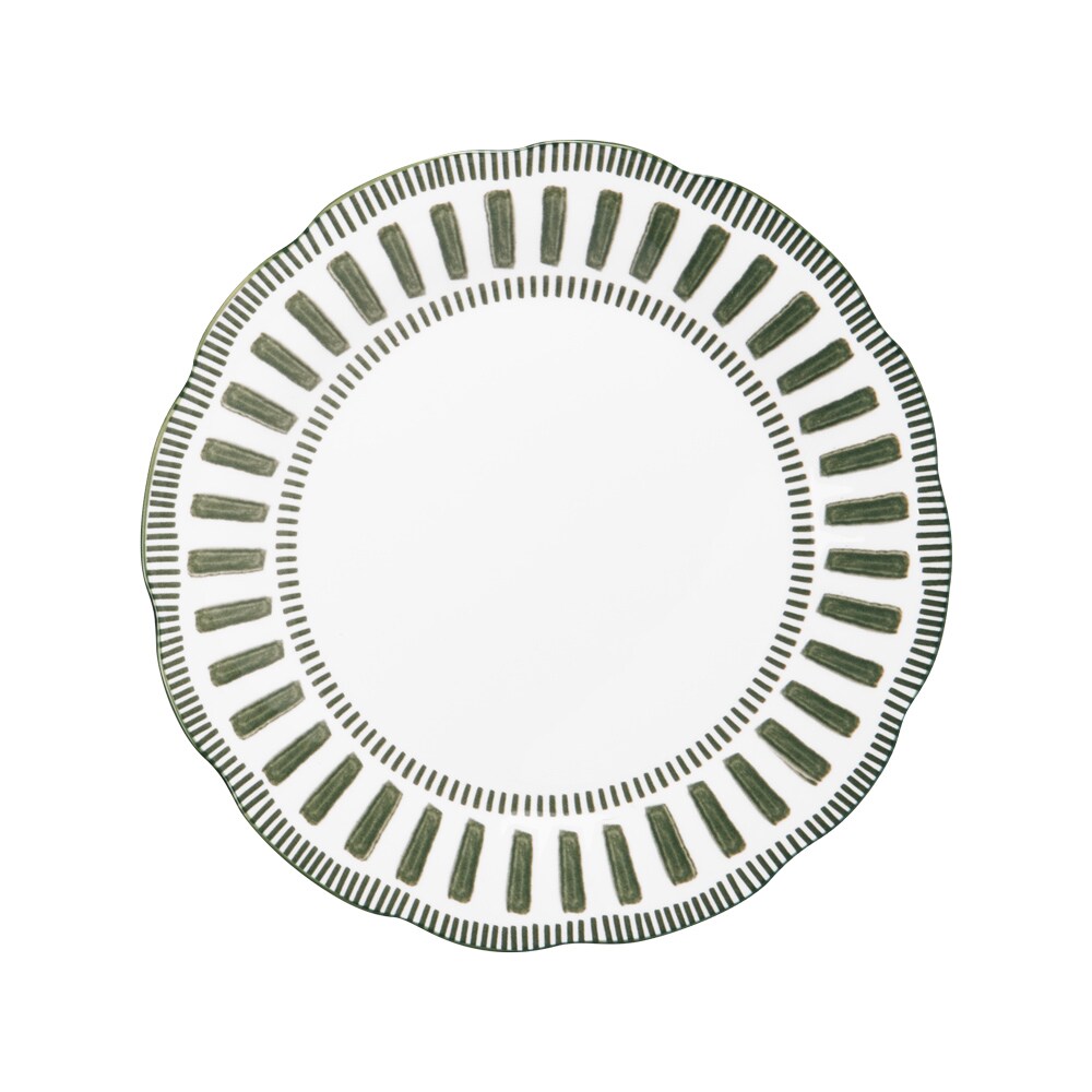 Assiette creuse Napoli verte 22 cm x6 -  Rond Porcelaine Table Passion 22.00x22.00 cm