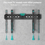 thumbnail of ONKRON TV Wandhalterung 43"-85", 68 kg max, VESA 75x75-600x400, Ultra Slim, Neigbar, TM6-B Schwarz